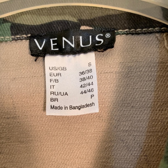 VENUS Green Camouflage Utility Jean Jacket - Picture 2 of 8